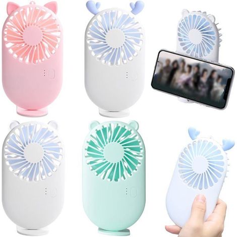 Ventilateur portable - AVEKI - Mini ventilateur USB - 3 vitesses - Rechargeable - Silencieux