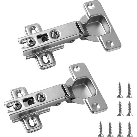 2 Pièces Recouvrante Charniere Porte Cuisine, Charnières de Porte pour Armoire de Cuisine, Meuble de Cuisine Charnière de Porte, Angle d'Ouverture 110°, Installation Facile pour Meubles et Rénovation (1/5)