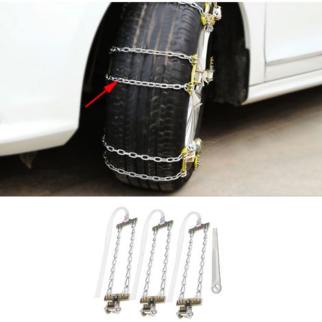 3 pièces Chaîne à Neige Anti-Dérapante 165-195mm pour Voiture, Camionnette, SUV - Sécurité Hiver Glace Boue (1/5)