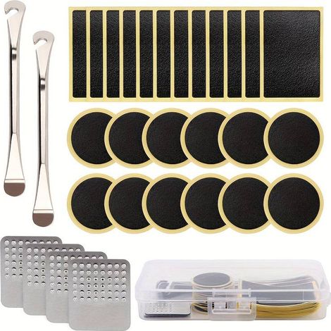 Kit de réparation de pneus de vélo – démonte-pneus et rustines sans colle pour pneus de vélo, outil de réparation pour pneus de vélo (1/4)