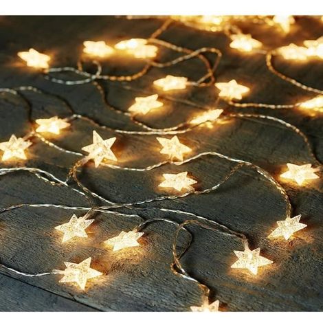 10 m Guirlande lumineuse étoile, 80 LED blanc chaud, 4,3 cm, étanche IP44, pour jardin et intérieur (1/4)