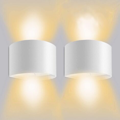 2 Stück 12-W-LED-Wandleuchten, weiße Innenwandleuchten, moderne Aluminium-Wandleuchten für Wohnzimmer und Schlafzimmer, warmweiß (1/5)