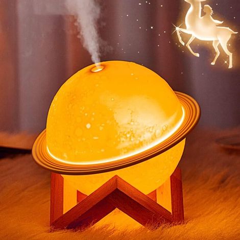 Humidificateur d'air, 200ml Mini Humidificateur Ultrasonique avec 3 Modes d'éclairage,Contrôle Automatique de l'humidité, USB Humidificateur d’Air Silencieux pour Maison Bureau Chambre (1/4)