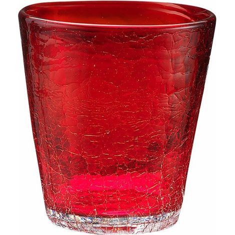 Tognana Craquelè rosso, set 6 bicchiere da acqua, cl 31 in pasta di vetro