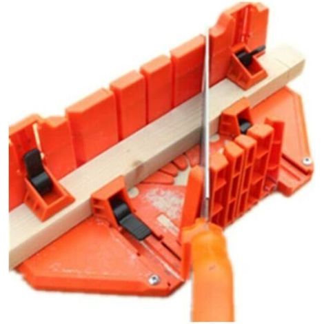 Boîte à onglets en plastique – 4 angles de coupe 0° 22,5° 45° 90° – Pour bois dur – Dimensions 35,5 x 11 x 15 cm (1/5)