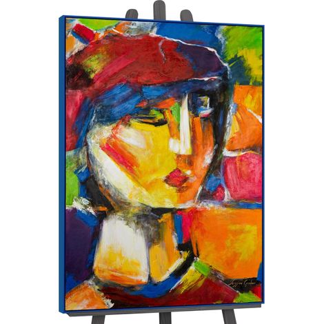 Gemälde Lebhaftes Outfit Rahmen Blau 120x80 cm (1/5)