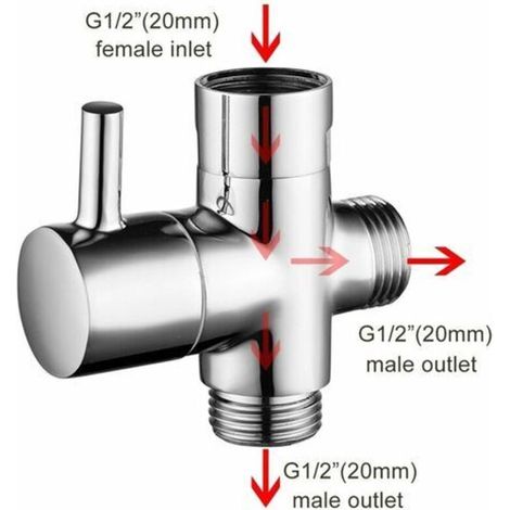3 Voies Soupape.Douchette Composants de Douche Raccord Universels (1/4)