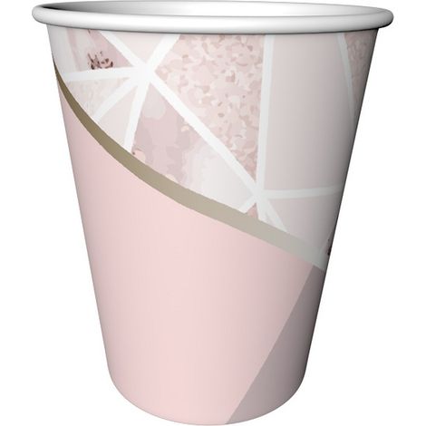 Bicchieri di carta Rose Chic da 240 ml / 6 pezzi.
