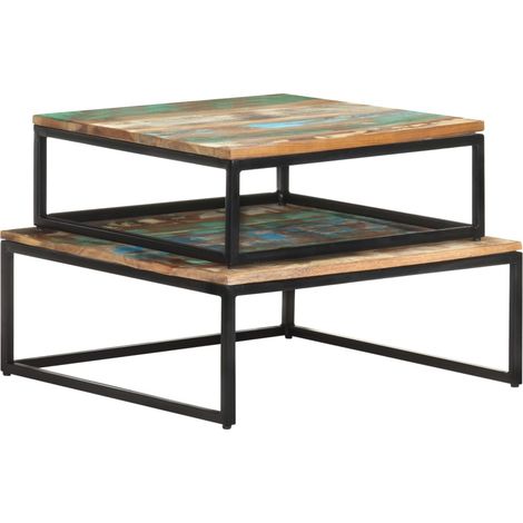 Maison Exclusive - Satztische 2 Stk. Recyceltes Massivholz (1/5)