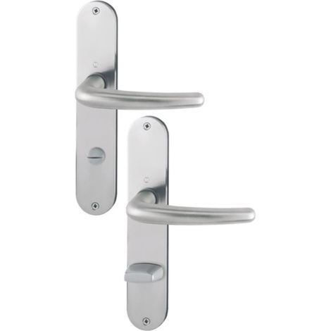 HOPPE guarnitura su placca Den.E1310Z/302 VA F69 SK/OL 78mm DIN L/R 2820977 (1/2)