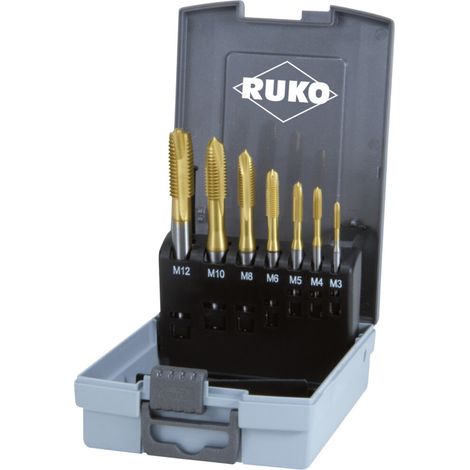 Ruko 7-teiliger Maschinengewindebohrer-Satz HSS TiN Form B (1/5)