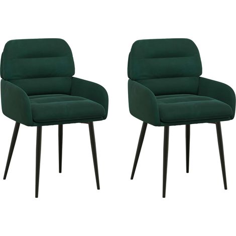Esszimmerstühle 2 pcs Samt (V) Dunkelgrün 59 x 59,5 x 90 cm vidaXL (1/5)