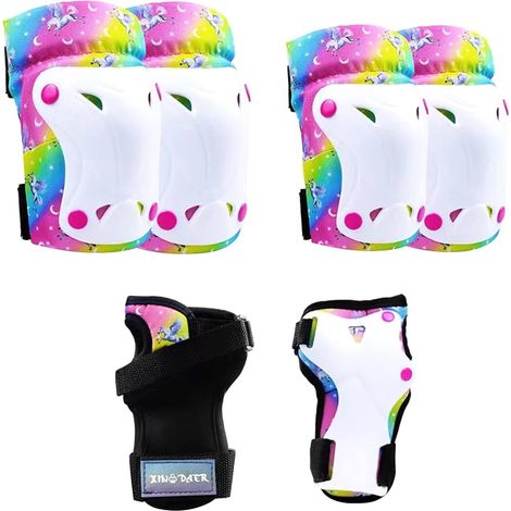 Genouillères et coudières réglables pour enfants, protège-poignets 6 en 1 pour vélo, roller, trottinette, 3-8 ans, S,A (1/5)