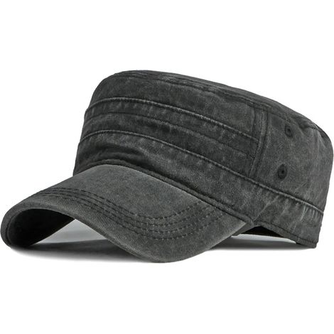 Casquette militaire homme en coton noir ajustable pour randonnée et sport protection solaire style camouflage pour extérieur (1/4)