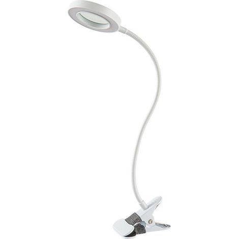 Lampe de lecture LED, lampe à pince à intensité variable pour tête de lit, chambre à coucher, bureau, 3 modes et 9 niveaux de gradation, lampe de bureau à pince flexible, adaptat inclus (bla