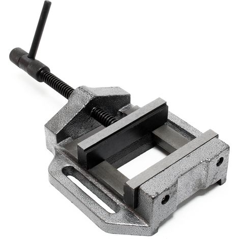 Wiltec Maschinenschraubstock 125 mm Backenbreite, Schraubstock für Werkstatt, Bohrmaschinenschraubstock als Spannwerkzeug