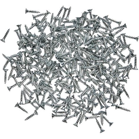 300 - Vis à bois - Vis aggloméré - Filetage total - Tête fraisée Empreinte PZ - Bois tendres Assemblages - Gris 3,0x16cm (1/5)