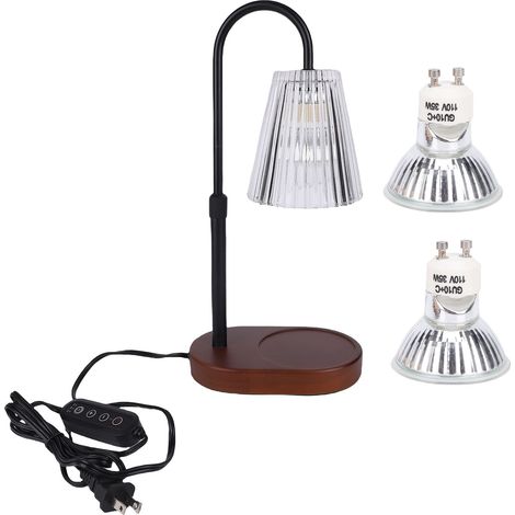 Lampe Réchauffeur de Bougies avec Minuteur Vintage Design Bois et Métal Dimmable Safe pour Bougies Jar Wax [Décoration Ambiance Relaxation] (1/5)