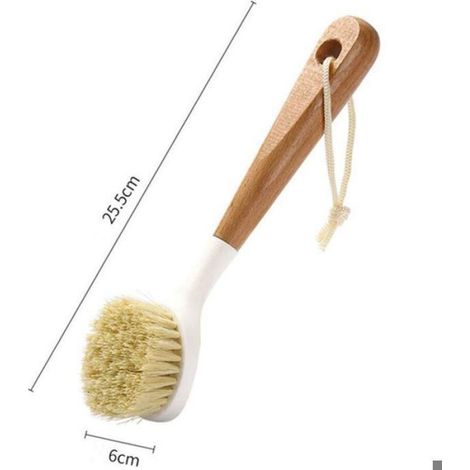 Brosse À Vaisselle - Manche Long En Bois - Poils En Sisal Naturel - Pour Casseroles Et Poêles - 2 Pièces (1/5)