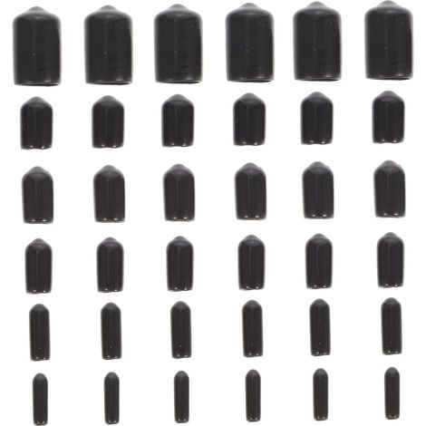Capuchons de Protection en Pvc Noir Protection des Équipements pour Vis et Boulons, 1 Set, Embouts de Rechange à Couper la Longueur Pièces de Rechange, Embouts de Remplacement pour Sécurité et Protec (1/5)