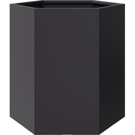 Maison Exclusive - Pflanzkübel Schwarz Sechseckig 46x40x45 Stahl