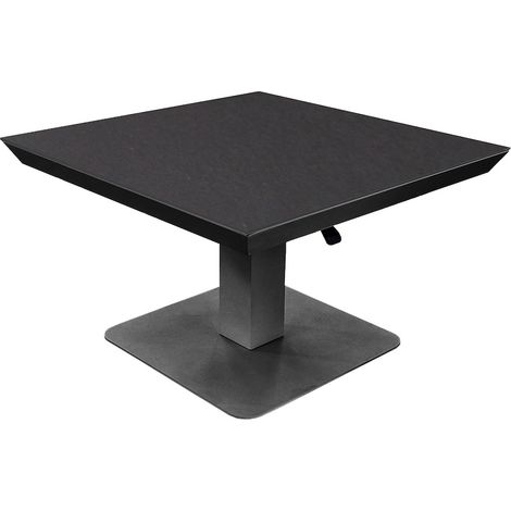 PROLOISIRS Table basse élévatrice COLOMBO 80 x 80 x 43/69 cm - Aluminium époxy graphite / Céramique KEDRA New Black Boreal