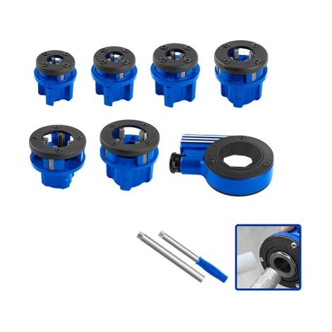 WADFOW 9-teiliges BSPT-Gewindeschneidset, schwarzer Stahl, Größen 1/4" bis 1 1-1/4" (1/2)