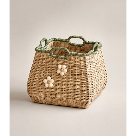 Panier de rangement décoratif grande capacité, panier organisateur pour meuble TV, table basse et salon, rangement pratique pour jouets, snacks, accessoires et chambre d’enfant (1/5)