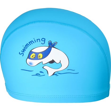 Cuffia da nuoto Aqua-Sport junior in PU a forma di delfino, blu AS95073