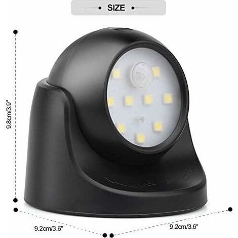 Applique murale extérieure avec détecteur de mouvement Éclairage extérieur à LED de 1000 lumens Éclairage sans fil alimenté par batterie Rotation et inclinaison à 360 degrés (1/4)