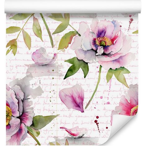 Carta da parati vintage con peonie per soggiorno e camera da letto, 50x1000 cm (1/5)
