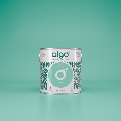 Peinture écologique Algo - Bleu-Vert Tatihou - 0.5L / Satin (1/4)