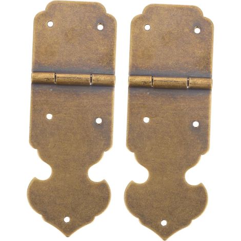 2 piezas de bisagras decorativas pequeñas, latón resistente, para cajas de regalo y joyeros, duraderas, 8,53 cm, bronce (1/5)