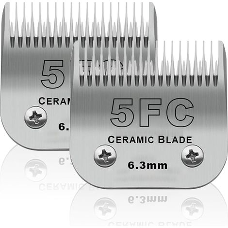 2 unité Lame de Rechange pour toilettage de Chiens,Compatible avec Les séries Heiniger/Moser Max45/Andis/Oster A5 Tondeuse pour Chien,Taille 5FC 1/4"(6,3mm) Longueur de Coupe (1/5)