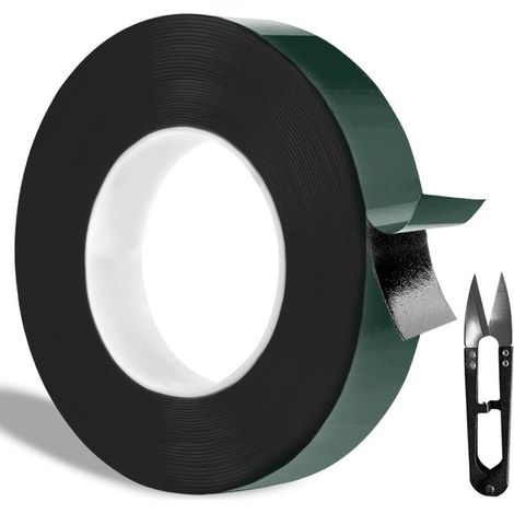 Extra-Strong Black Double-Sided Tape Heavy-Duty Foam Mounting Tape Suitable for Automotive Use. Extra-Strong Double-Sided Adhesive (12mm x 10m) (1/5)