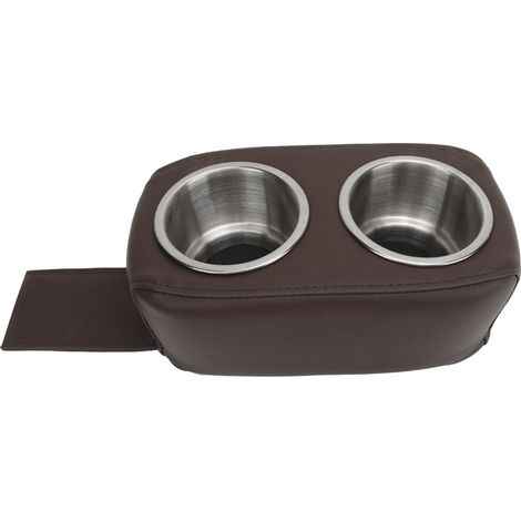Porte-gobelet double en acier inoxydable pour ponton, porte-bouteille portable pour camping-car, yacht, bateau, voiture, marron (1/5)