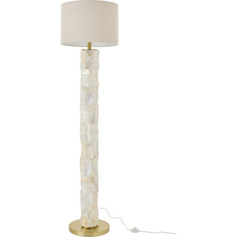 Lampadaire Coquillage "Effet Perlé" 156cm Blanc Cassé (1/5)