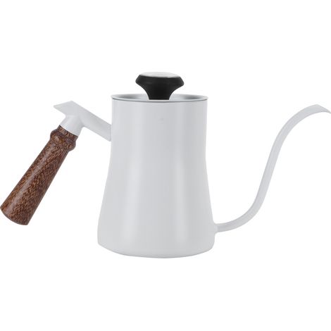 Cafetière à Main Suspendue 650ml en Acier Inoxydable avec Thermomètre - Blanc (1/5)