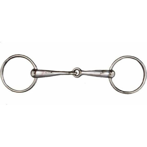 Bocado tattini single broken snaffle bit acero inoxidable 14 cm
