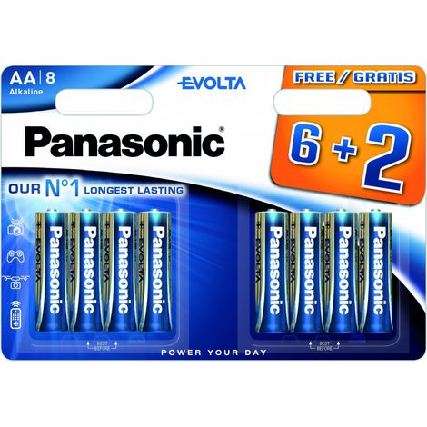 Piles LR06 AA Evolta 6+2 gratuites