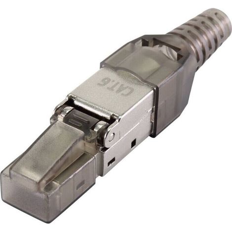 Câble RJ45 CAT6 droit mâle, noir transparent, 1 pièce – Référence RF-4538314 (1/4)