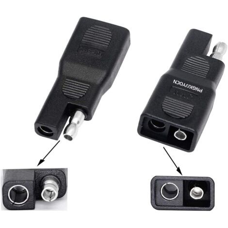 Adaptateur d'inversion de polarité SAE, connecteur d'extension Solaire à déconnexion Rapide SAE mâle à SAE Femelle pour Automobile, Batterie de Panneau Solaire (Paquet de 2) (1/5)