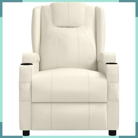 340960 Fauteuil inclinable Blanc crème Similicuir (1/5)