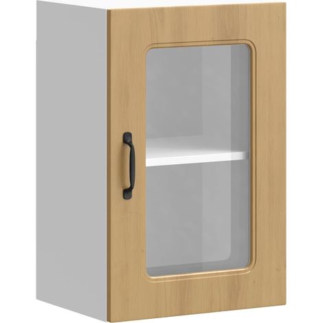 Meubles de Rangement，Armoire murale de cuisine avec porte vitrée "Kalmar" Chêne artisanal Bois d'ingénierie CFW773587 (1/5)