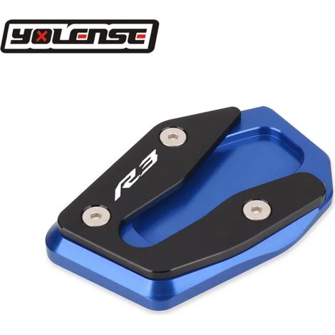 (Bleu-R3) Plaque de support latérale d'extension de béquille compatible avec YAMAHA YZF-R3 YZF-R25 YZFR3 YZFR25 YZF R3 R25 2021 2022 maxpower (1/4)