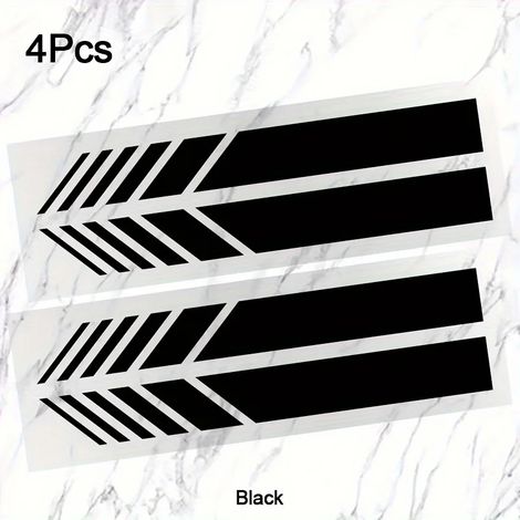 Autocollants réfléchissants JDM noirs pour voiture - Bandes classiques en vinyle, auto-adhésifs et faciles à installer - Compatibles avec tous types de carrosserie - Imperméables, lot de 4 (1/4)