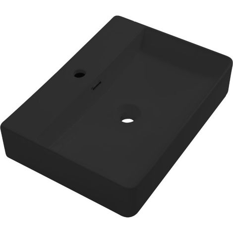 Lavabo d'appoggio in ceramica nero opaco 60x42x13H 9555 (1/2)