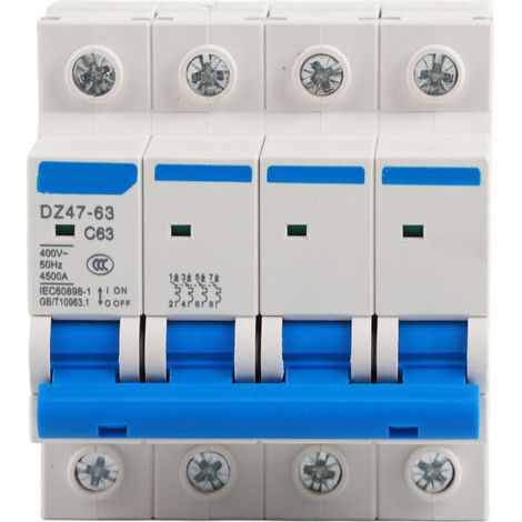 Disjoncteur différentiel 4P DZ47-63 400V/63A avec protection contre les fuites de courant (1/5)