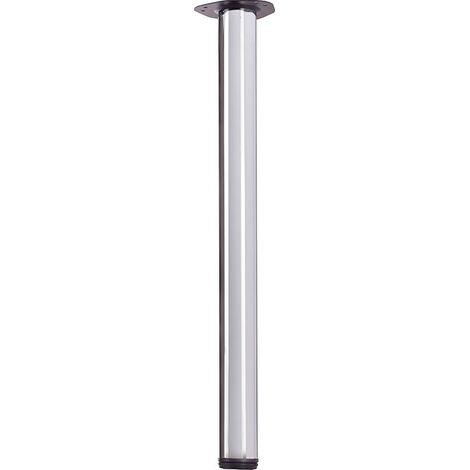 1 pied de table chrome, hauteur 710 mm, réglable 35 mm, profil 60 mm, en acier (1/2)