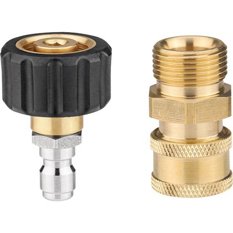 Adaptateur Pour Nettoyeur Haute Pression - M22-14 Mm Et 1/4 Pouces - Raccord Rotatif Interne Externe - Pour Connexion Pompe Et Flexible - Lot De 2 (1/5)